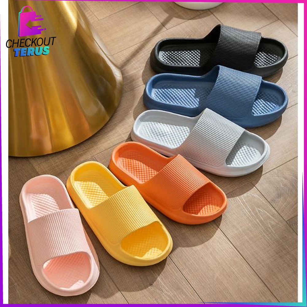 CT S52 Sandal Slop Rumah Hotel Bahan Eva Sendal Karet Kamar Mandi Empuk Anti Slip Wanita Pria Couple