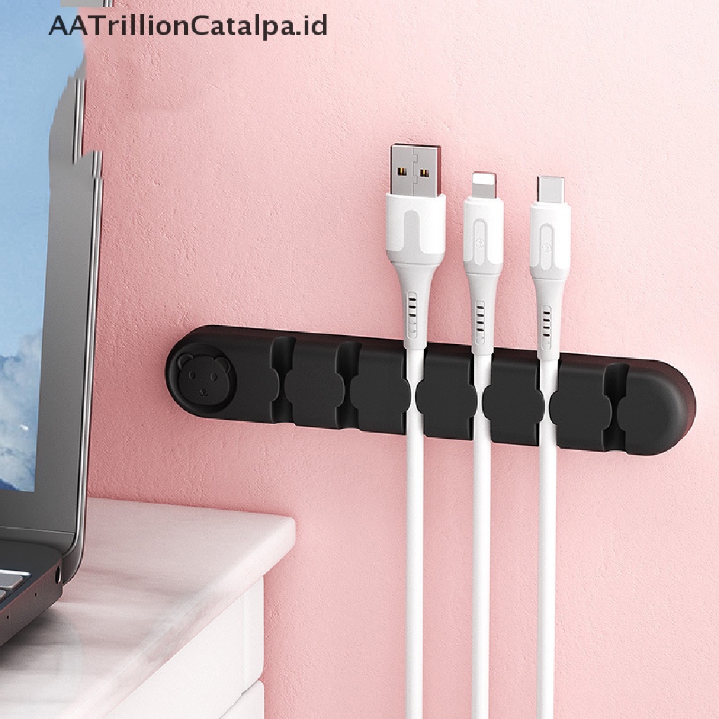 Klip Holder Organizer Kabel Model 6 Lubang Untuk Desktop