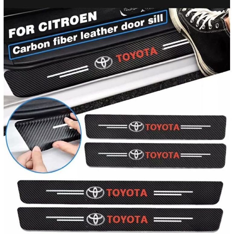 4PCS/Set Door Sill Protector/stiker pelindung Pijakan mobil