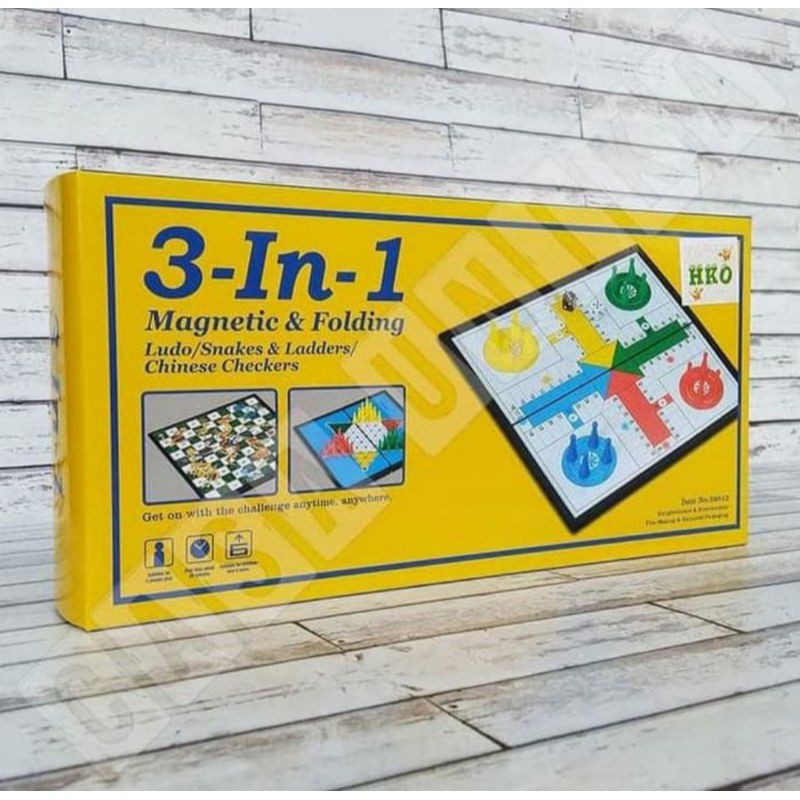 Ludo, Ular Tangga, Halma Magnet 3 in 1