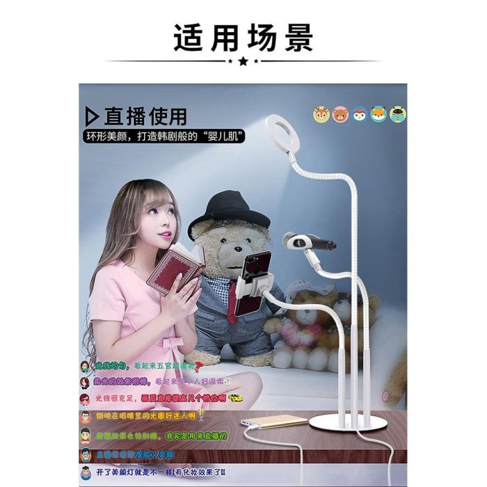 Microphone Stand Plus Ring Light and Phone Holder 3 in 1 ACC