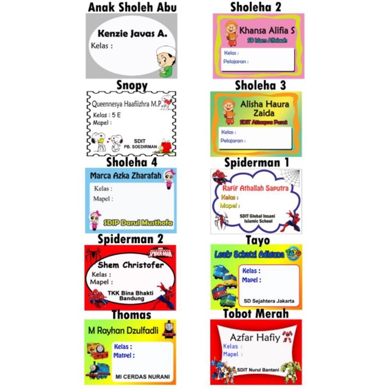 

Stiker Buku/Label Nama Buku Sekolah/Stiker Nama untuk di Buku banyak Gambar Pilihan 1