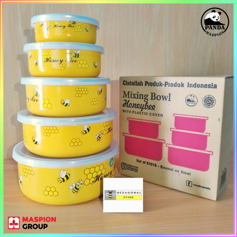 Rantang / Mixing Bowl Enamel Honey Bee ( Susun & Satuan )