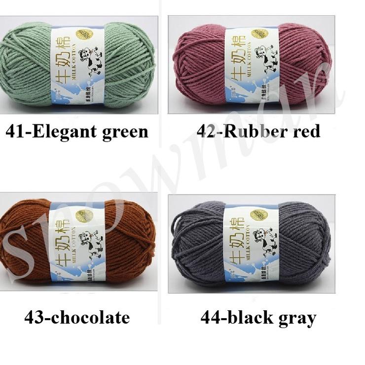 ⇞ Benang rajut katun impor big ply/milk cotton yarn crochet yarn 5 ply 50 g ダ