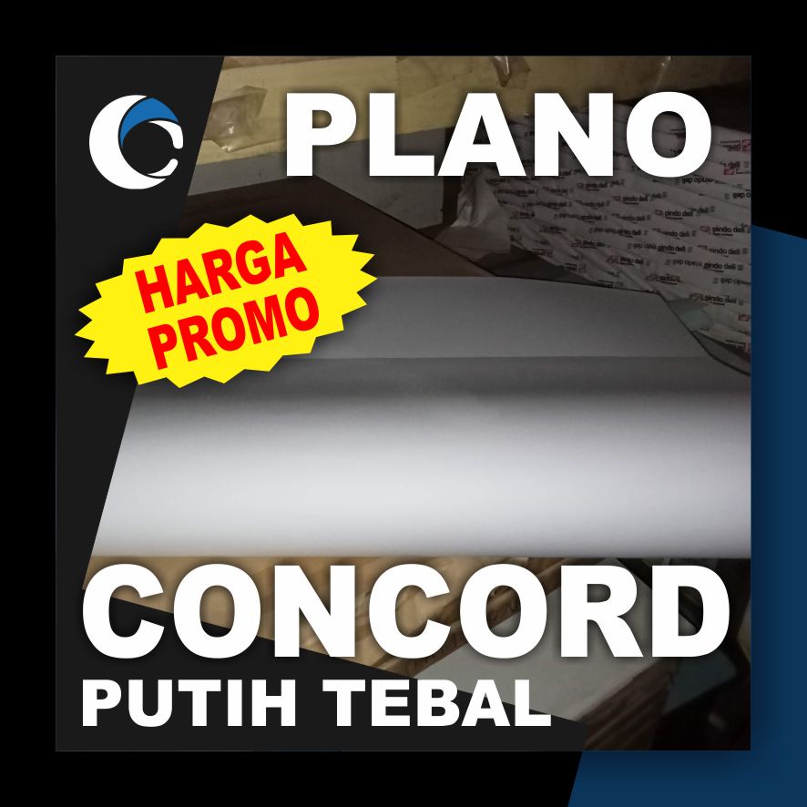 

KERTAS CONCORDE PUTIH TEBAL 220 GSM Uk [ PLANO ] 79 cm X 109 cm ( 5 LEMBAR )