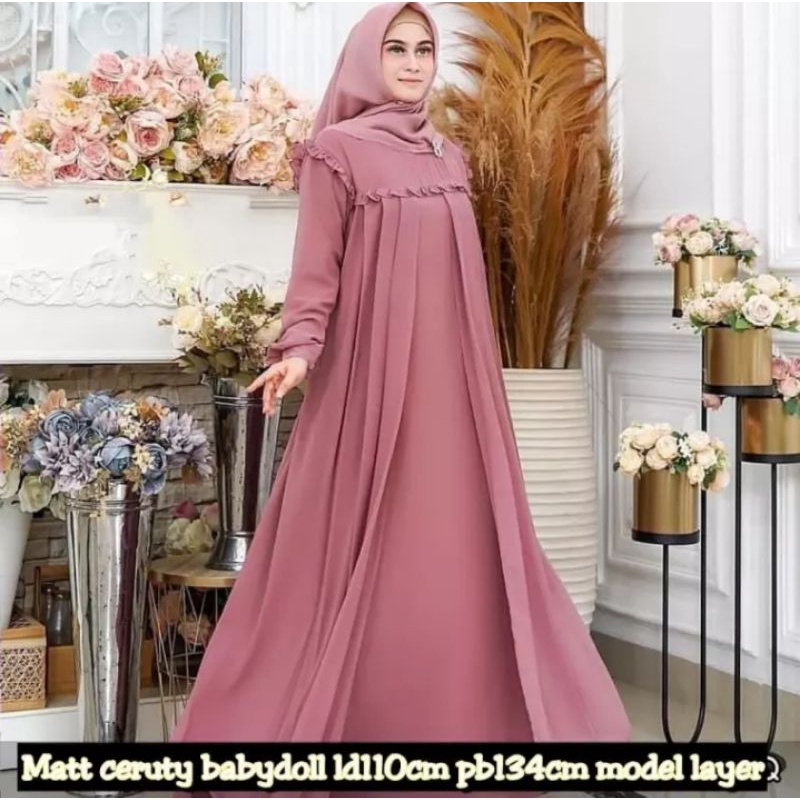 Ayesha Maxy Gamis Wanita Terbaru Full Furing / Baju Pesta Wanita Mewah Elegant 2021 / Gamis Wanita