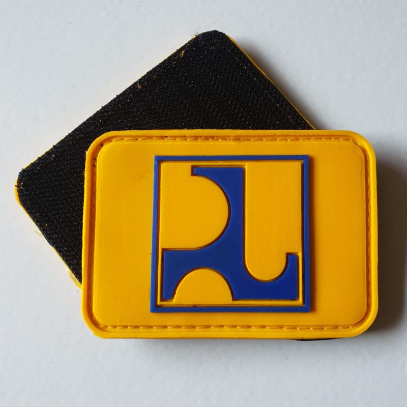 patch rubber logo pu / pekerja umum / tempelan emblem karet velcro