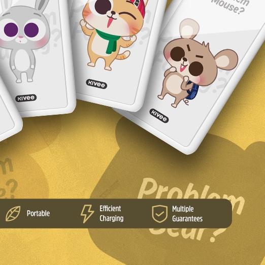 ☟ KIVEE Powerbank10000 mah mini karakter lucu Korean animal fast charging powerbank samsung xiaomi ۩