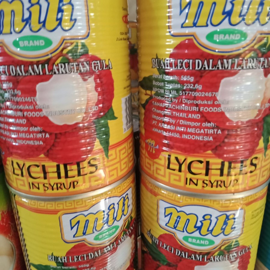 

QH Mili Lychee 1 KARTON DUS 565gr Leci Kalengan Lychees Buah Kaleng Segar Makanan Enak Kartonan
