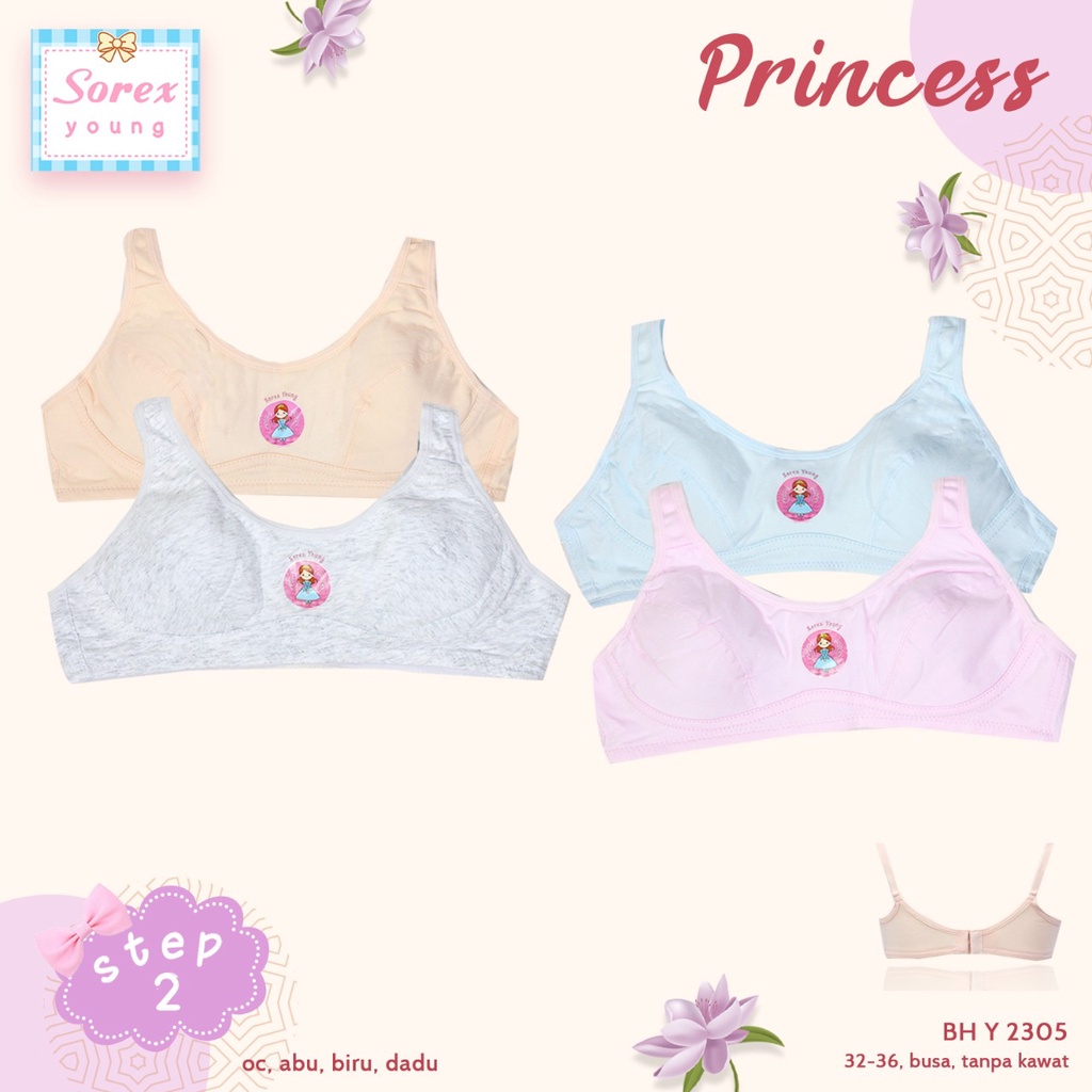 BRA Sorex  Remaja Miniset Princess Y 2305 Step 2 Busa Tipis Tanpa Kawat Kait 2
