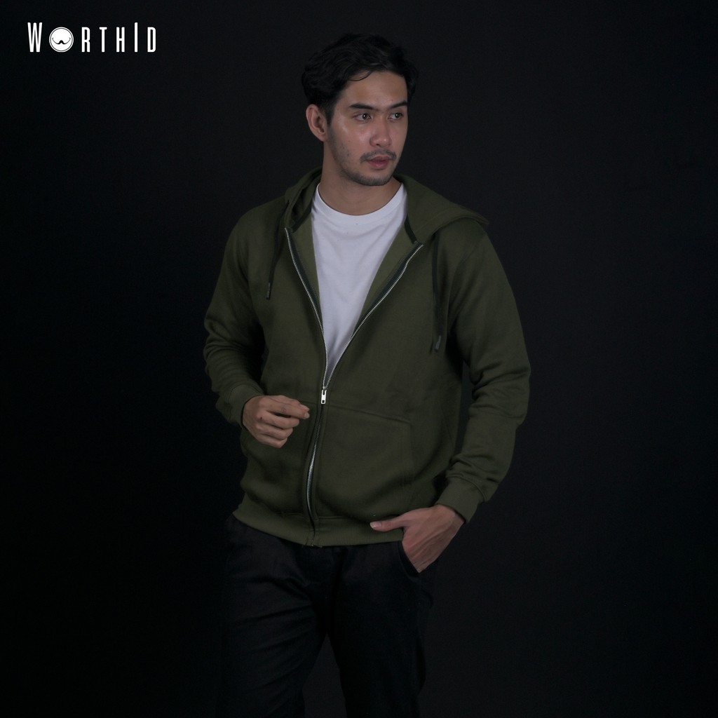 WORTH ID Sweater Hoodie Zipper Polos Olive