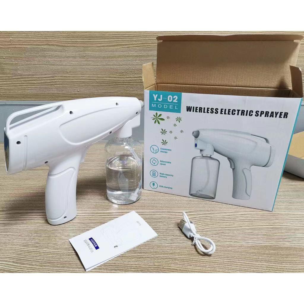 Nano Spray Gun Disinfektan YJ-02 Wireless Portable Disinfectant Sprayer Fogging UV Alat Semprot