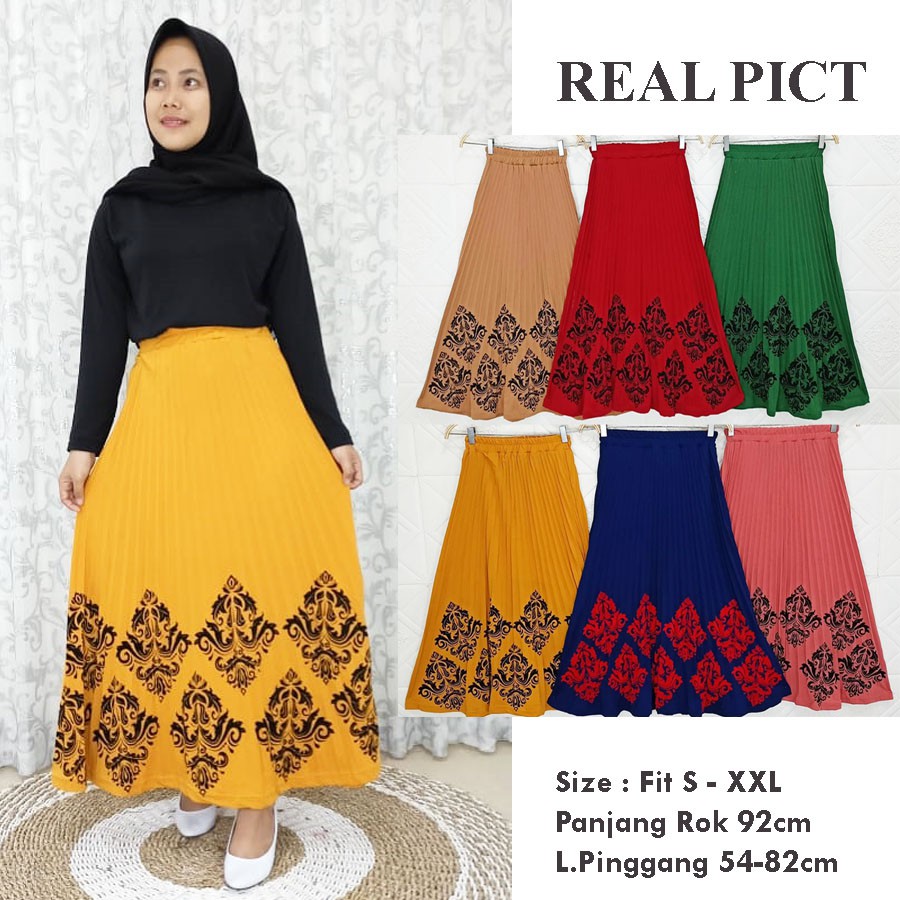 ROK PLISKET KOMBINASI BLUDRU BAWAH BAGUS GL FASHION