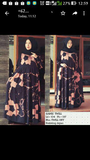 Gamis Batik Semi Lukis Jumbo