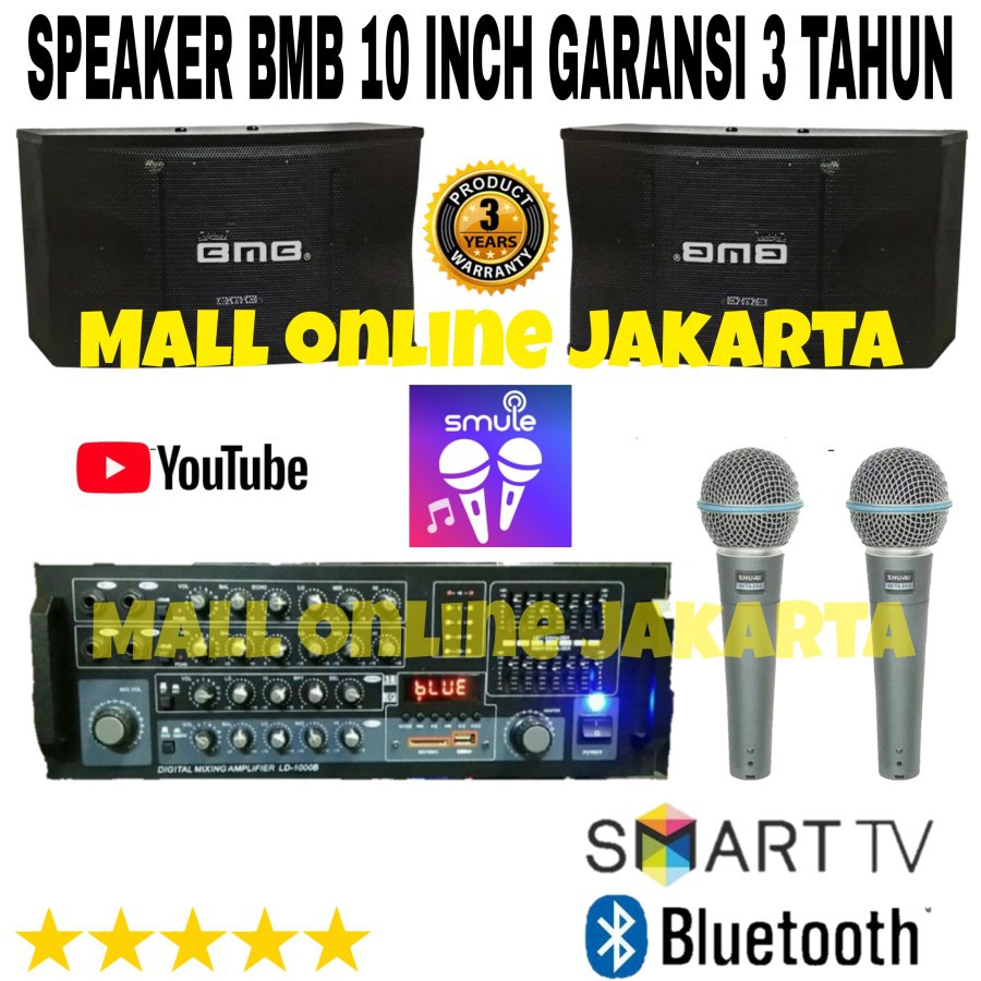 Paket karaoke bmb 10 inch original audio sound system rumah