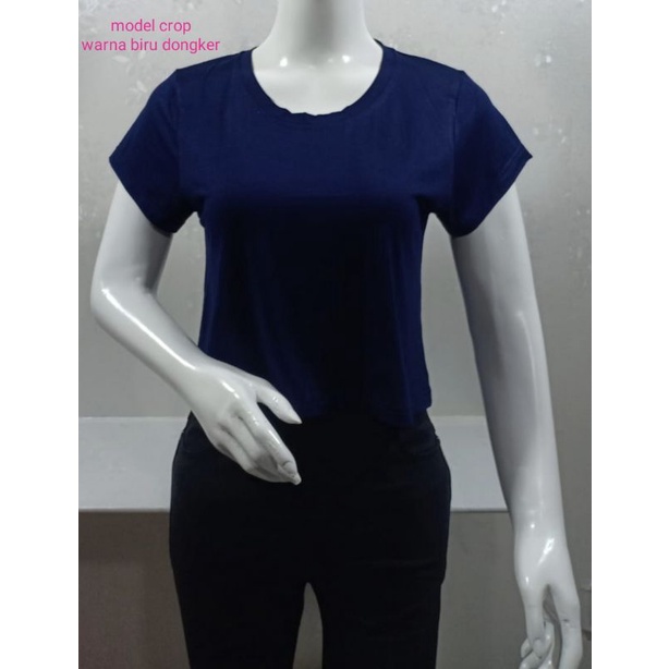 Kaos atasan wanita crop O neck t-shirt crop GROSIR MURAH