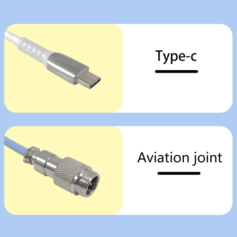 Btsg Kabel Keyboard Mekanik 2.untuk Kawat Kabel USB Aviator Connector Coiled USB Type C Cable Ajazz Keyboard Gaming Met