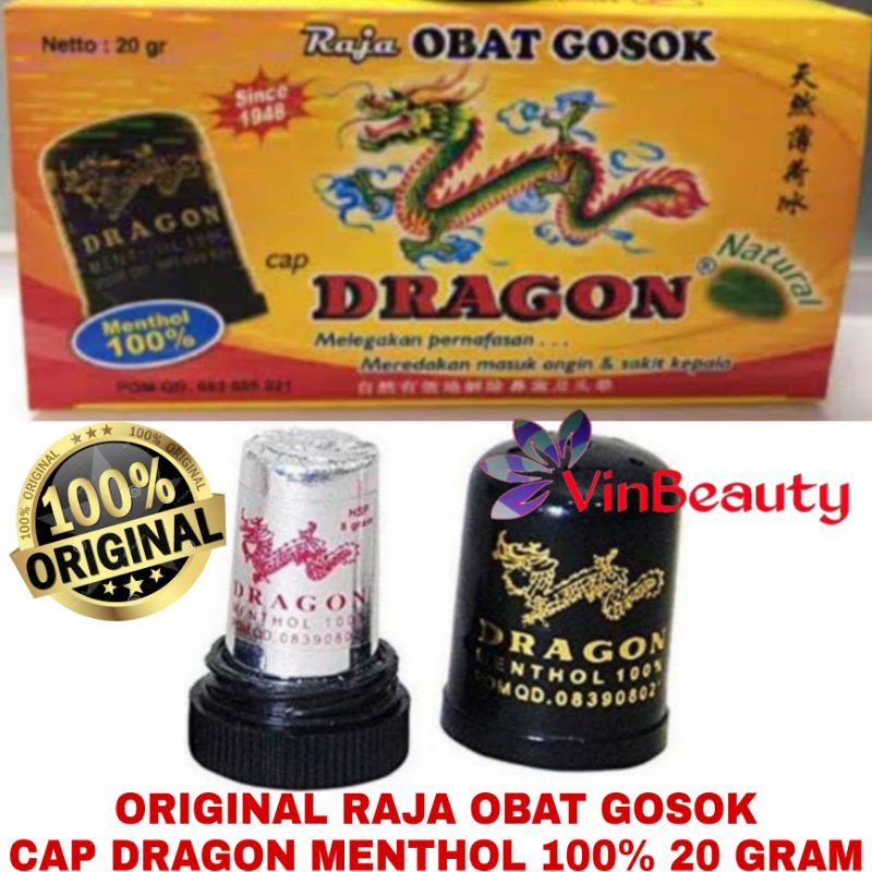 ORIGINAL BALSEM RAJA OBAT GOSOK CAP DRAGON MENTHOL 100% NATURAL 20 GRAM