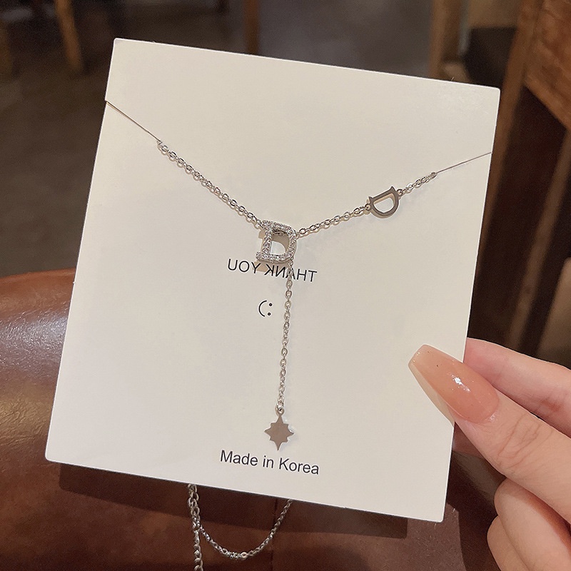 Kalung Rantai Liontin Tulisan girl Hias Berlian Imitasi Mewah Untuk Wanita