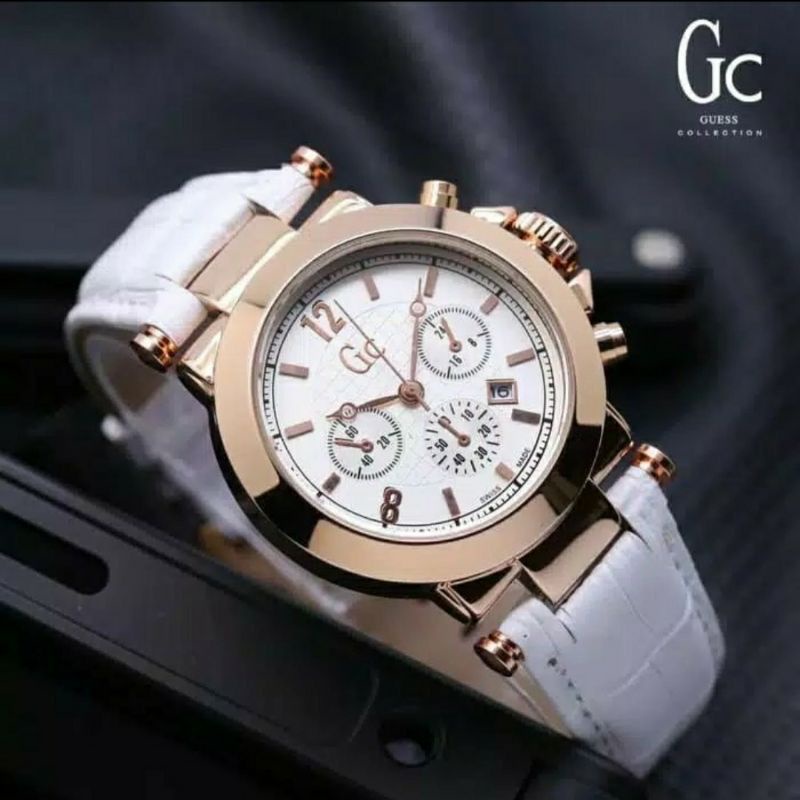 Jam Tangan Pria / Wanita GC Guess Collection Chrono Kulit Quartz Analog GC001 Import Premium GC001/ C1-2