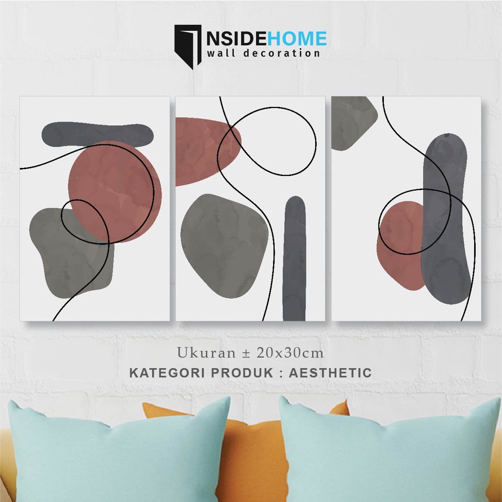 Hiasan Dinding Estetik Poster Kayu MDF Motif Guci Boho Wall Decor Aesthetic Abstract Bohemian Pajang