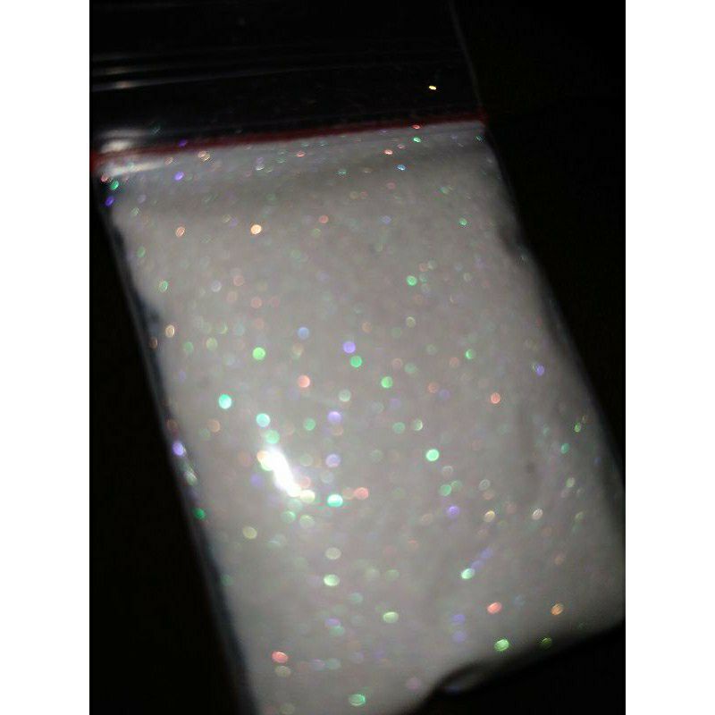 Gliter Putih Halus/20cc Finishing White Henna Glamour Kilau Rainbow