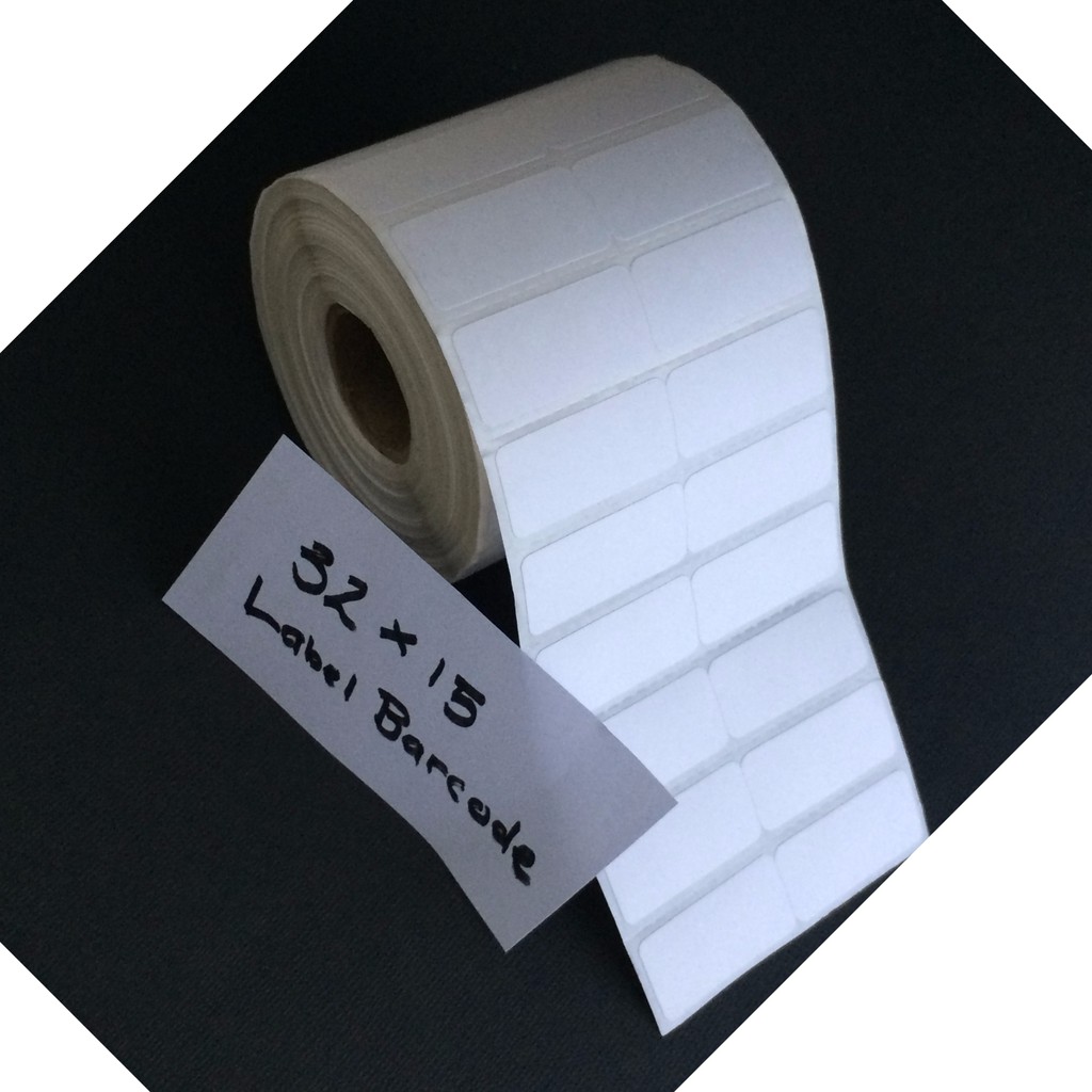

Label barcode direct thermal / stiker label barcode thermal 32x15mm isi 2000label/roll nya
