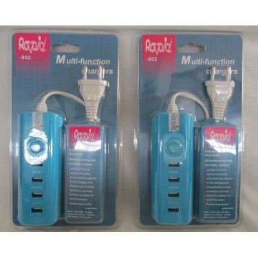 RAPID-802 Multi Function Charger 3 Hole 2A Murni/Adaptor USB 3 Hole***TOP