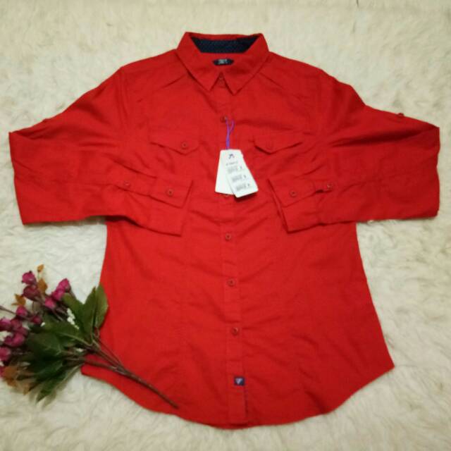 Kemeja Merah Cewek TRIPL3 Ori