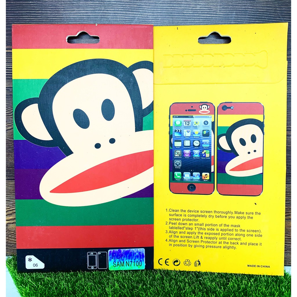 Screen Guard Stiker Pelindung Layar Paul Frank Monkey Micky Minnie Mouse Samsung Note 2/ N7100