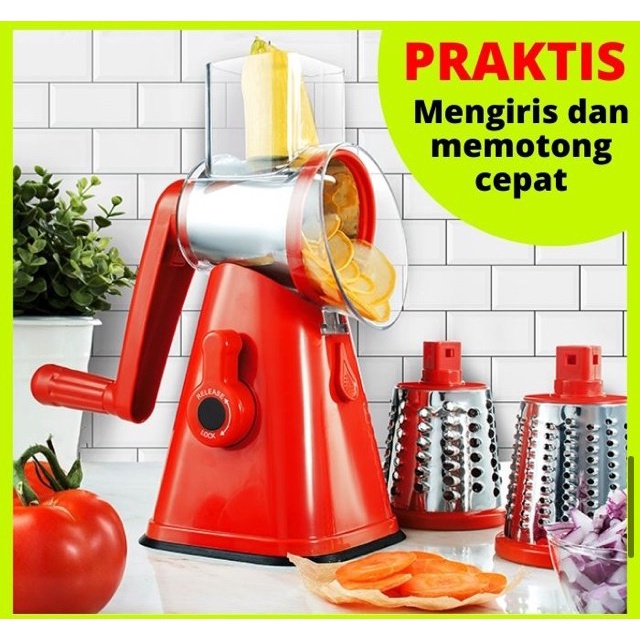 BERKUALITAS Alat Parut Sayuran Round Blades Slicer-Alat Parut Keju Sayuran Buah