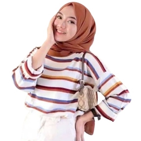 Bess - Kaos Salur Oversize RAINBOW MORENA / Kaos Oversize RAINBOW MORENA White