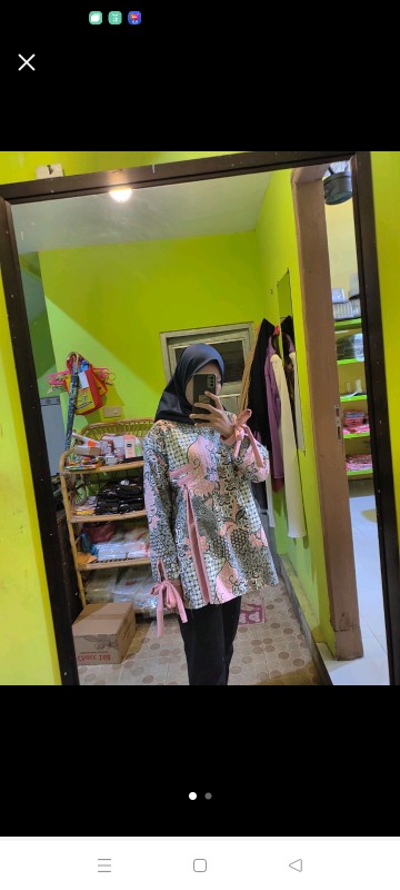 Tey-17 Batik Wanita Asj Sa Hrb026 Kenongo Kemeja Tosca Pendek