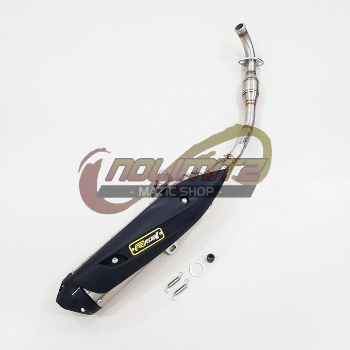 Knalpot Standar Racing Power Boom ROB1 End Cup V Carbon New Yamaha NMAX 2020 Aerox 155 Connected