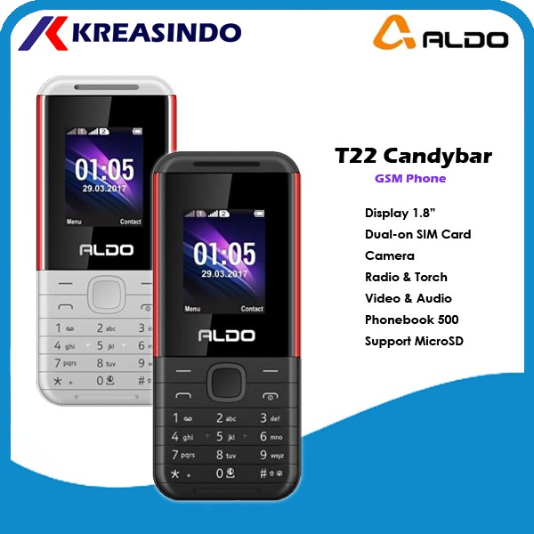 ALDO T22 Candybar Hp Murah Garansi resmi