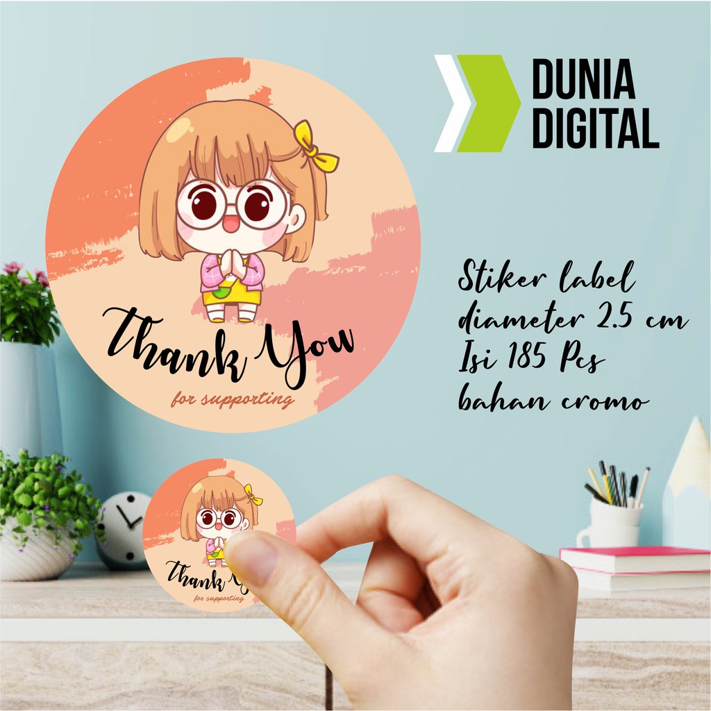 

Thank You Label Cute 2.5cm isi 185pcs E
