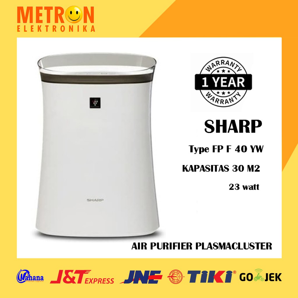 SHARP FP F 40 YW AIR PURIFIER PLASMACLUSTER / PEMBERSIH UDARA / FPF40YW