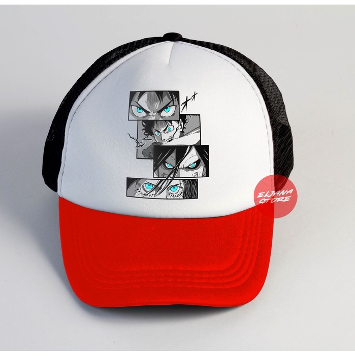 Eren Titan AOT / Topi Anime / Demon Slayer / Topi Jaring Distro / Topi Premium / Topi Sablon / Elcustom