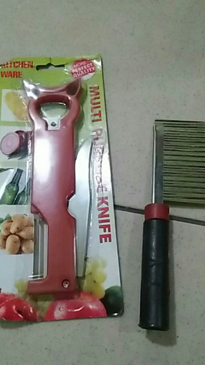 Gobed Pemotong Kentang Pisau Gelombang Gagang