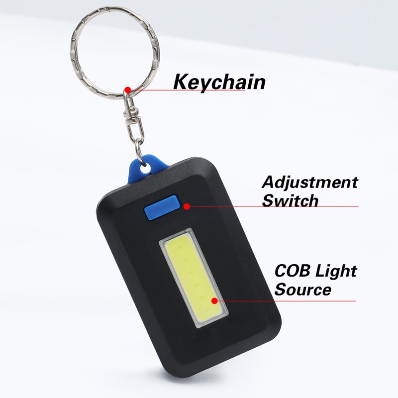 Gantungan Kunci LED COB Mini Portable Warna Acak Untuk Camping / Hiking / Memancing