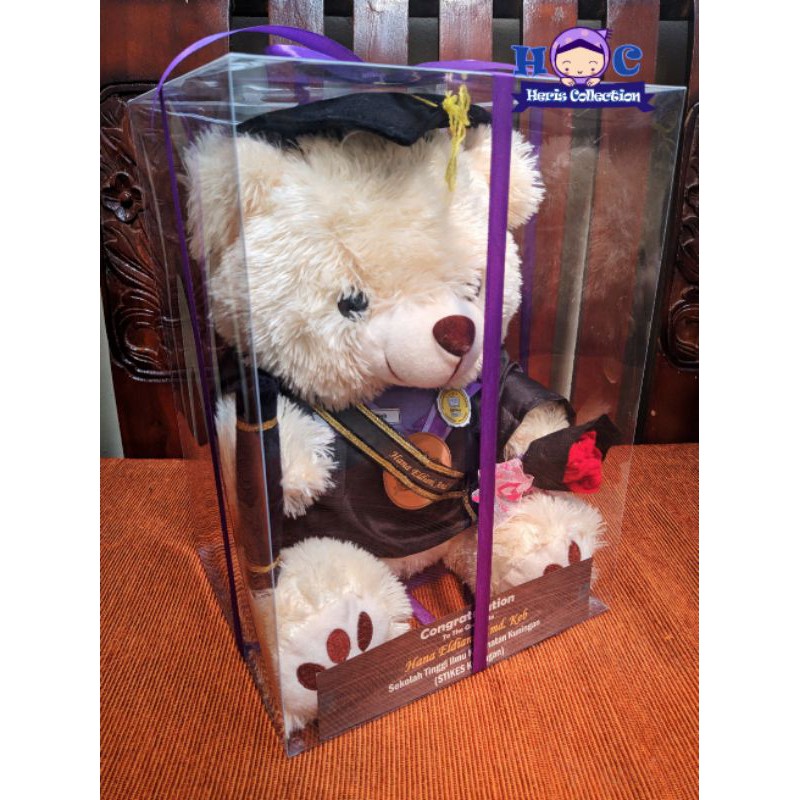 Boneka Wisuda Teddy Krem Sedang