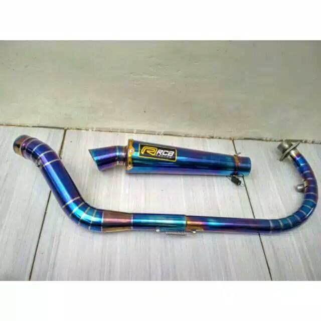 Knalpot RCB BLUEMON LEHER FULL CACING all sonic cb R15 cbr vixion tiger mx fu byson dll