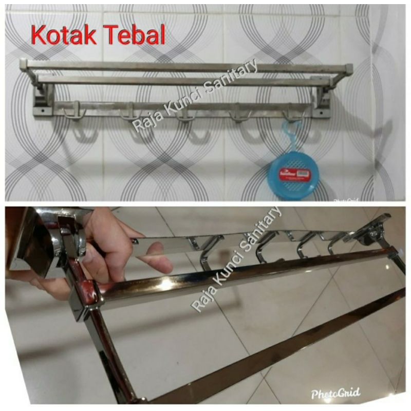 Gantungan Handuk Lipat Stainless/Gantungan Lipat/Gantungan Handuk Lipat 2 Baris Stainless