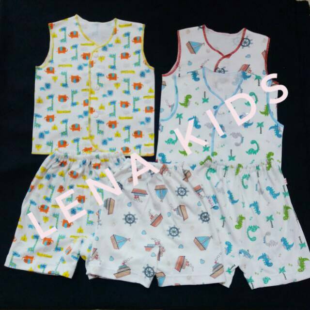 3pcs setelan kutung little q motif print bayi baru lahir new born LQ little queen