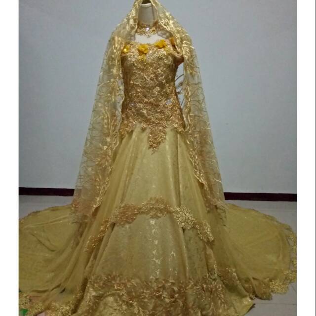 Gaun pengantin gold