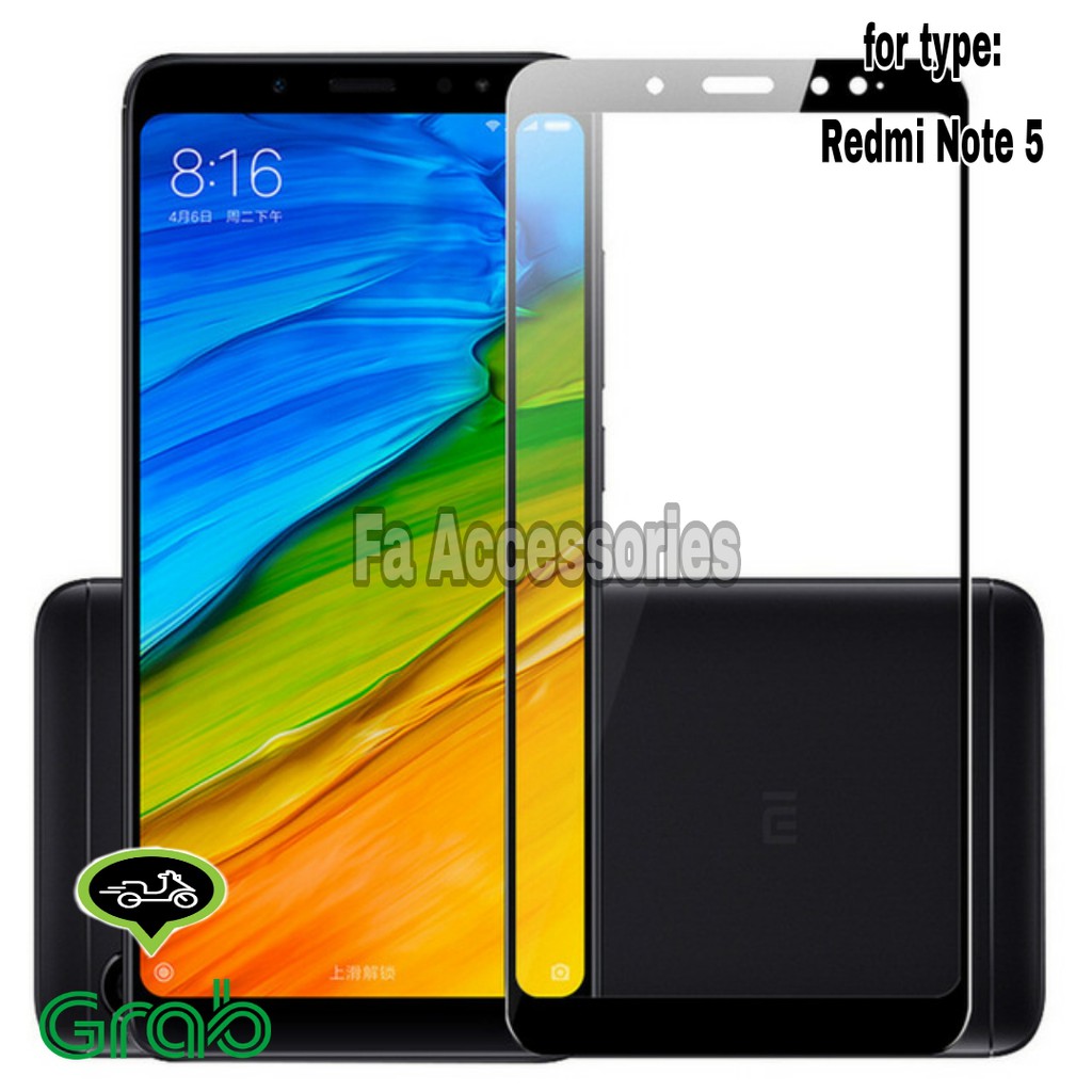 TEMPERED GLASS 5d full lem XIAOMI REDMI NOTE 5 NOTE 5 PRO hitam putih