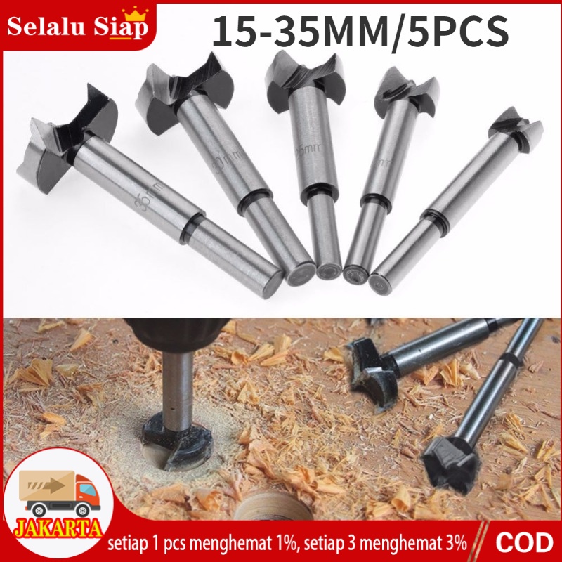 15-35MM mata bor engsel sendok forstner pelubang kayu pembolong set 5PCS