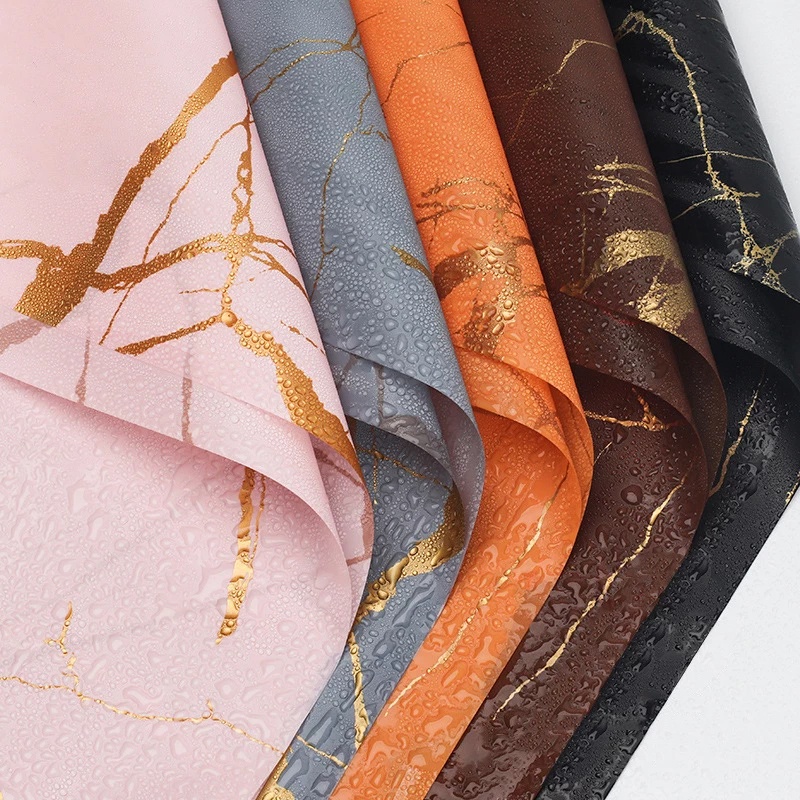

[20 LEMBAR] Cellophane Gold Marble | Kertas Pembungkus Bunga | Flower Wrapping