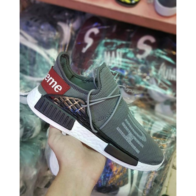 Sale Sepatu Sport Adidas NMD Human Race X Supreme/ Grey Abu Pria Gym Fitness Olahraga