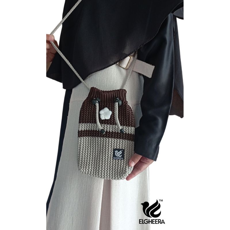 BY ELGHEERA Tas Selempang Rajut Serut NEW / TAS RAJUT SERUT BUNGA